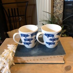 Queens Sieni Porkie Mug Cup By Churchill  Earthenware 16oz Set Of 2